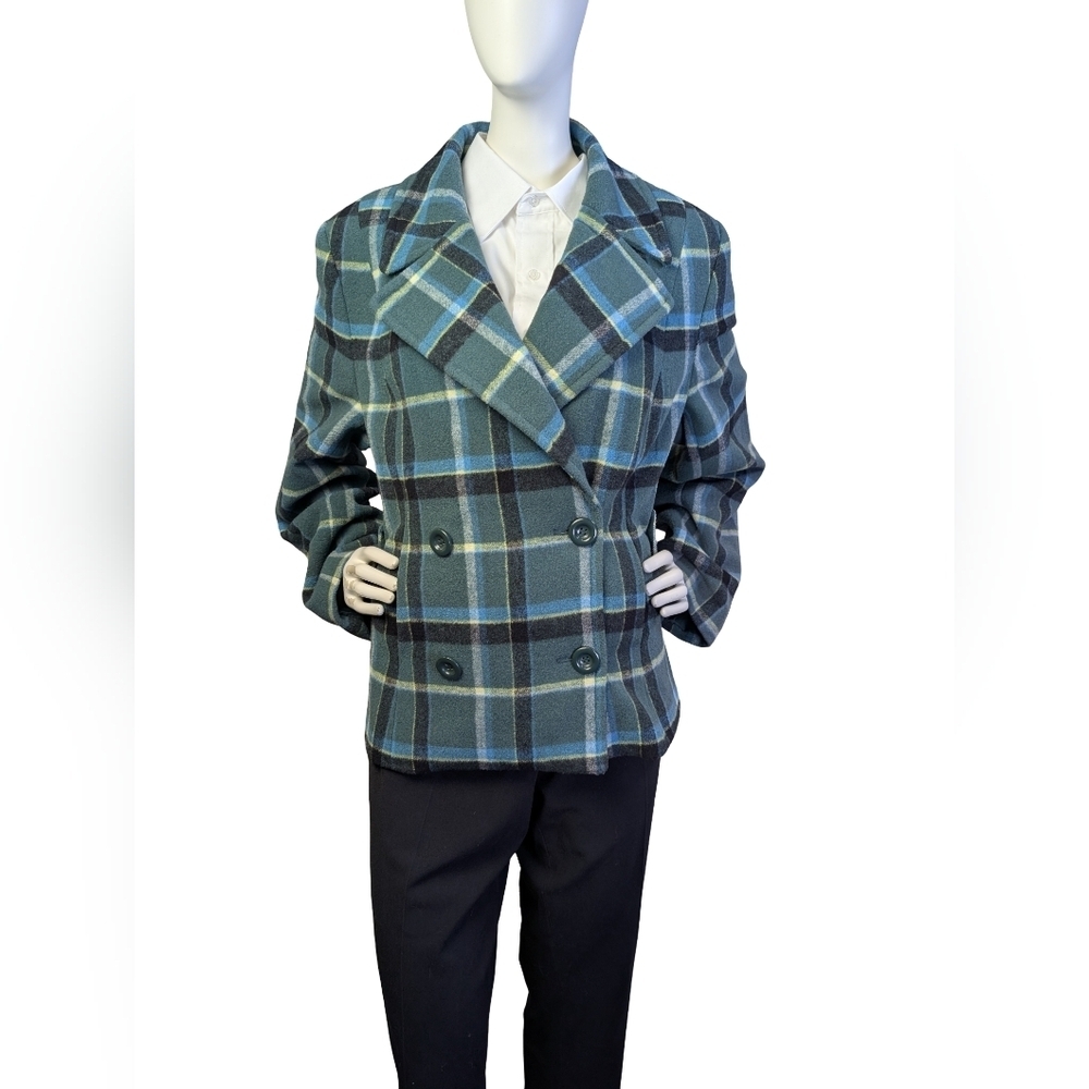 Vintage J.G. Hook Plaid Wool Blend Jacket Preppy Academia Y2K
